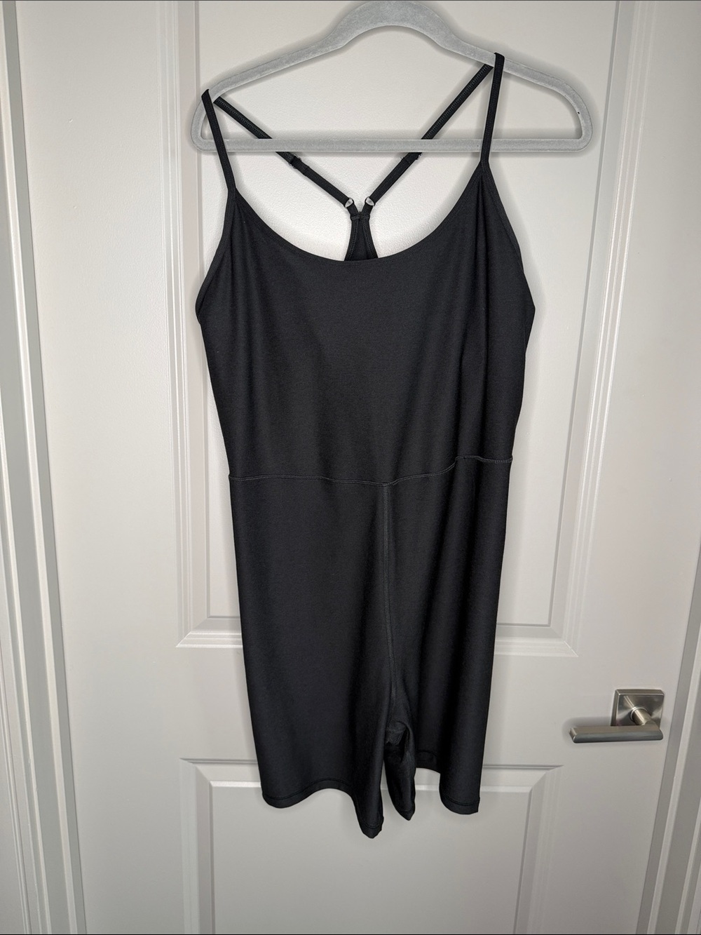 Old Navy Black Sleeveless Romper Jumpsuit with Strappy Back